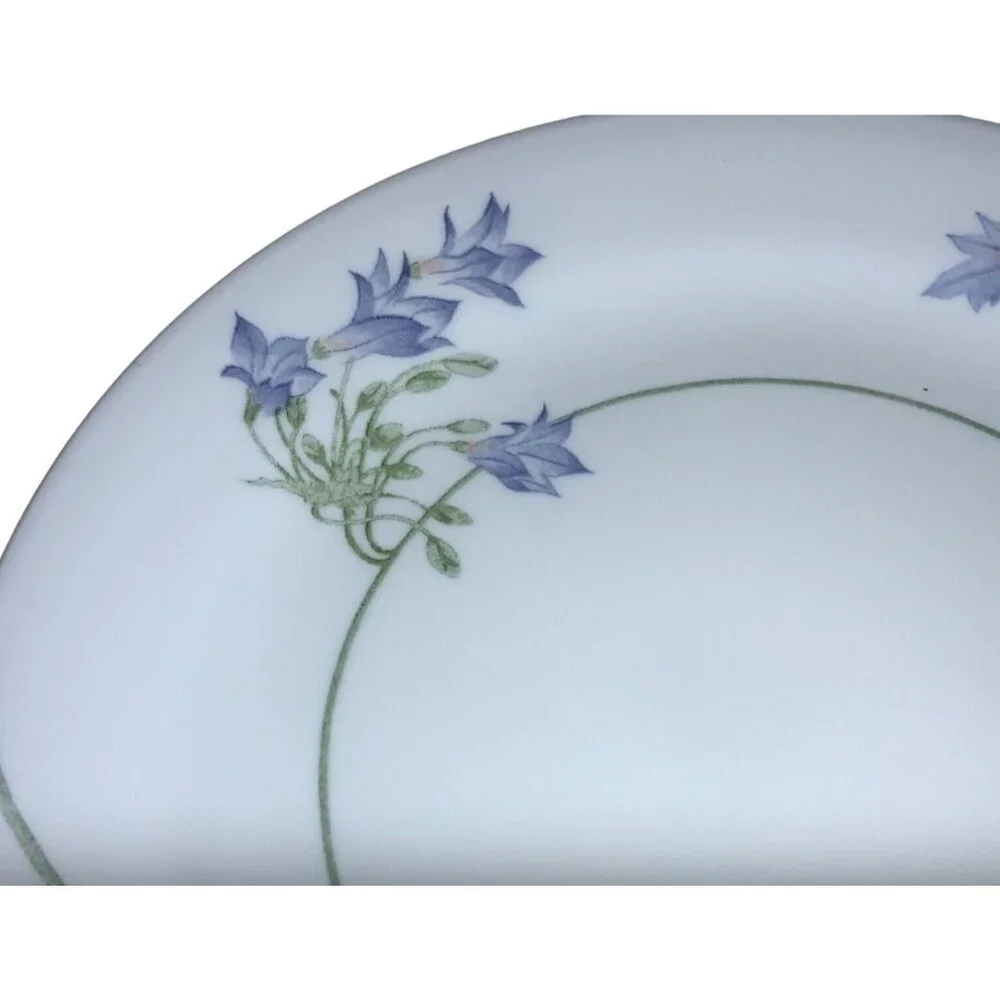 Corelle White Dinner Plate with Blue Floral Bellflower Design